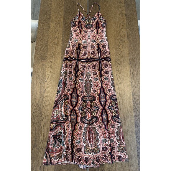 Alice & Olivia Alves Paisley Print Maxi Dress Women's Size 8 Adjustable Straps - Picture 2 of 11